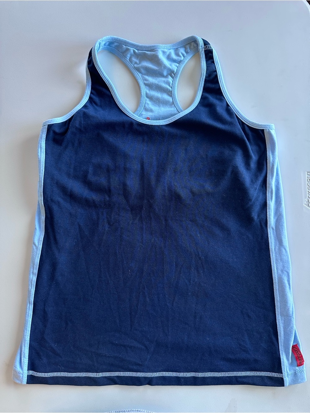 Bally Navy Tank With Built in bra with Light Blue Trim